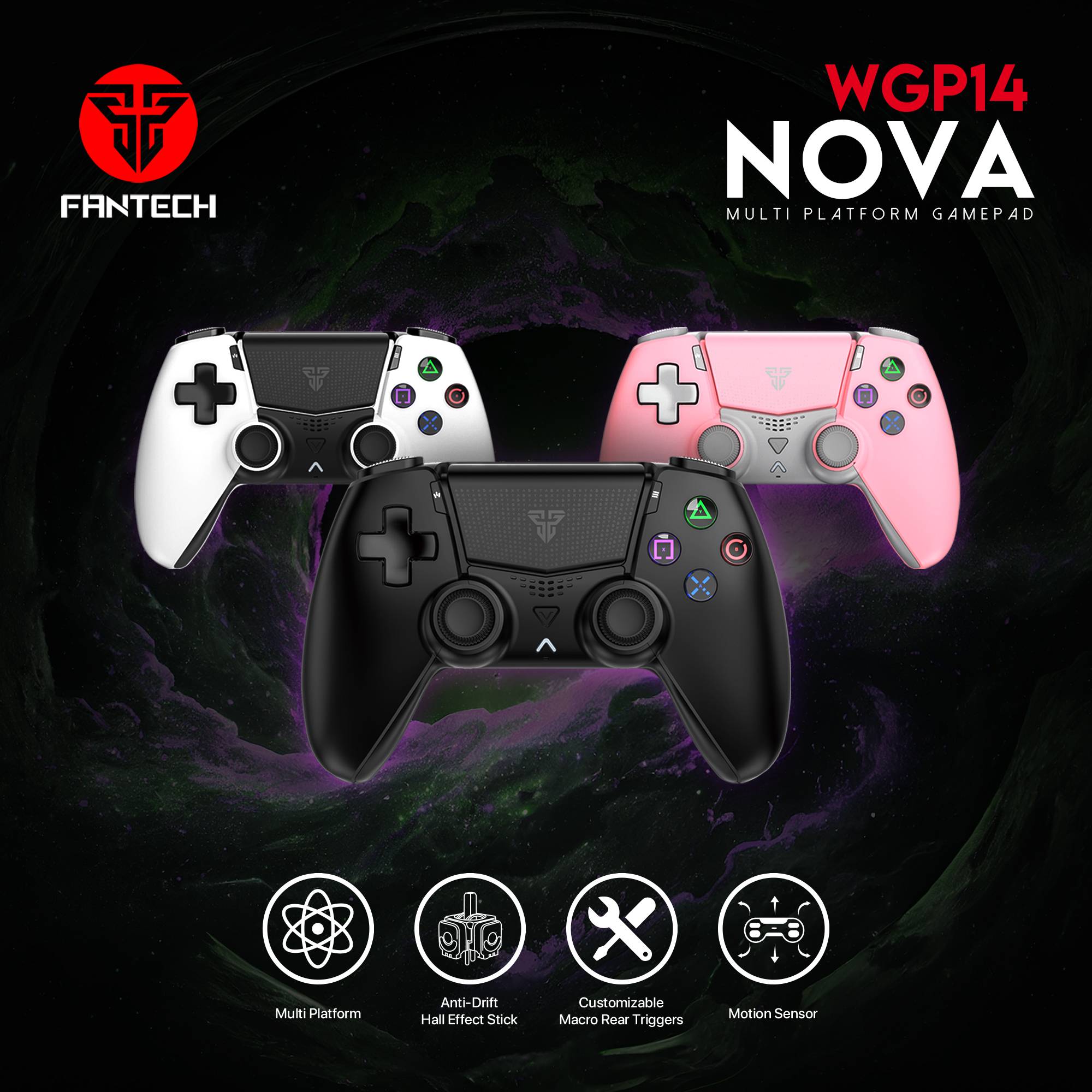 Fantech Gamepad Wireless Hall Effect NOVA WGP14 for PS4 PC Android